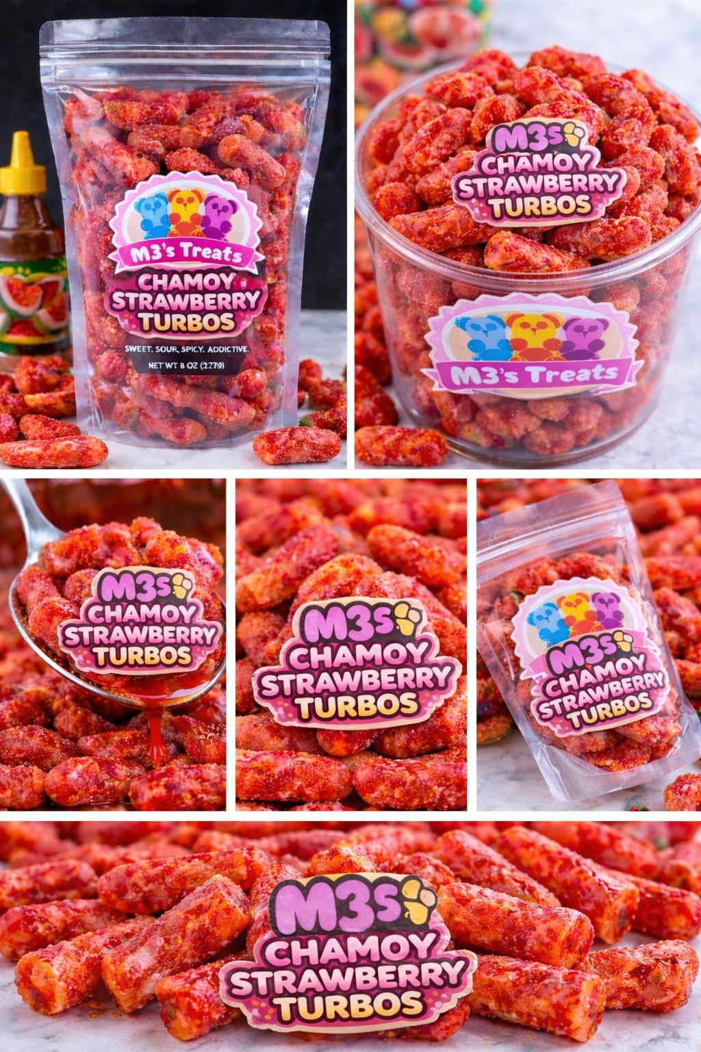 Strawberry Turbos with Chamoy