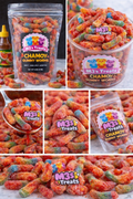 Gummy Worms with Chamoy