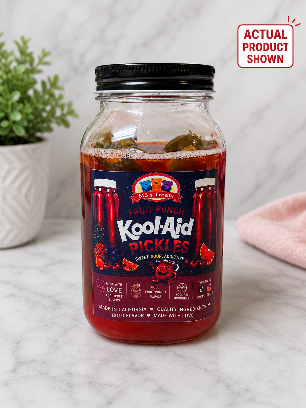 Fruit Punch Kool-Aid Pickles front label