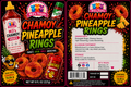 M3's Treats Chamoy Pineapple Rings label - Sweet, Sour, Spicy, Addictive