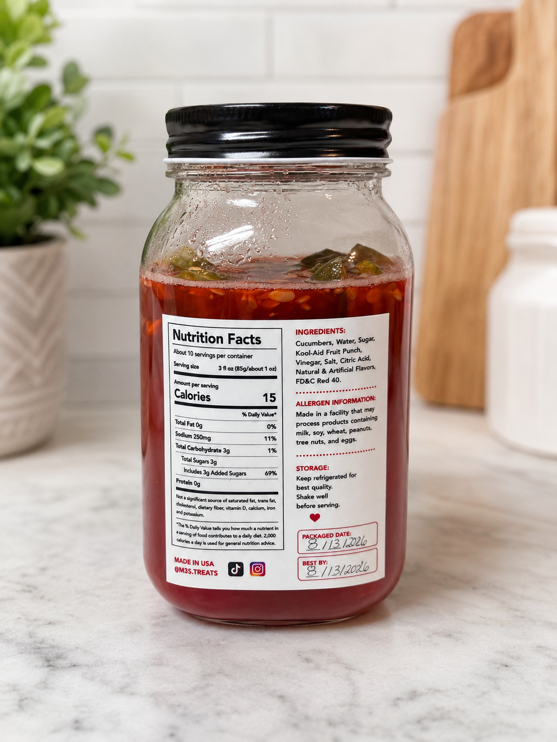 Fruit Punch Kool-Aid Pickles nutrition facts and ingredients